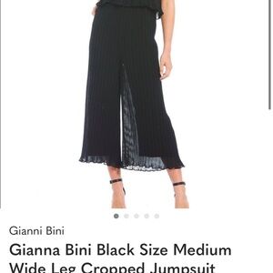 Gianni Bini Black Pleated Jumpsuit